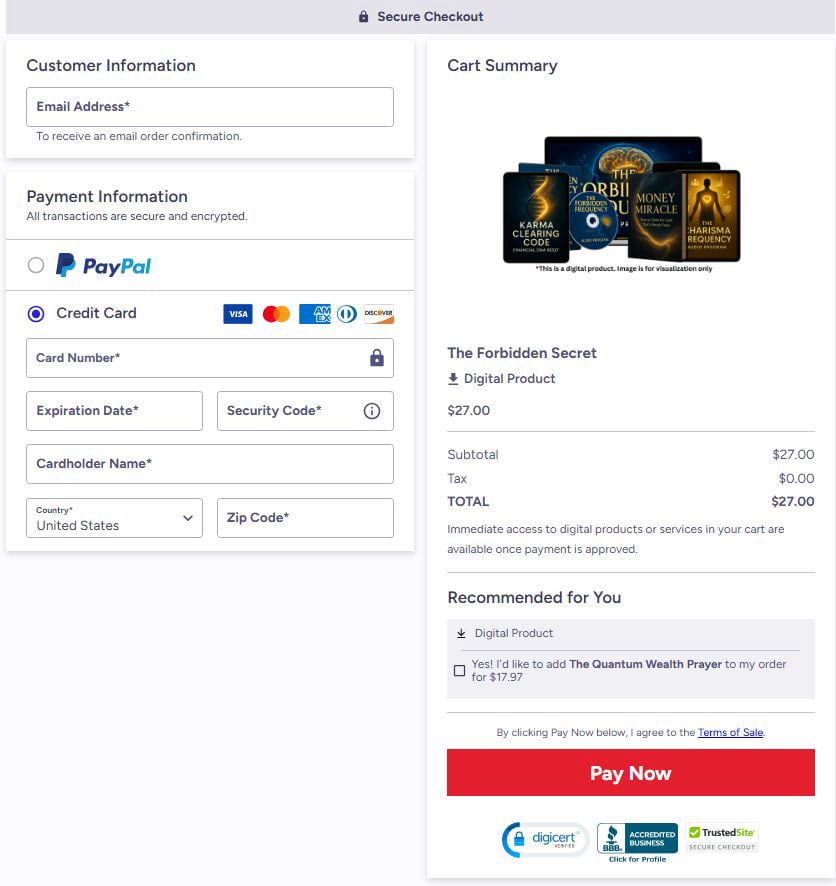 the-forbidden-secret-checkout-page